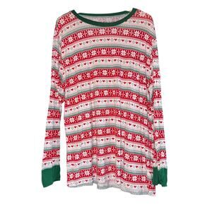 Little Bum Bums Bamboo Christmas Pajama Top Mens Size XXL Fair Isle Holiday Soft